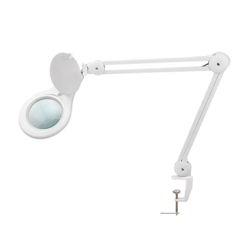 Лупа на струбцине круглая 5D с подсветкой 56 SMD LED, ø127мм, белая REXANT 31-0403