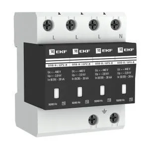 Ограничитель импульсных напряжений ОПВ-B/4P In 30кА 440В с сигн. EKF opv-b4
