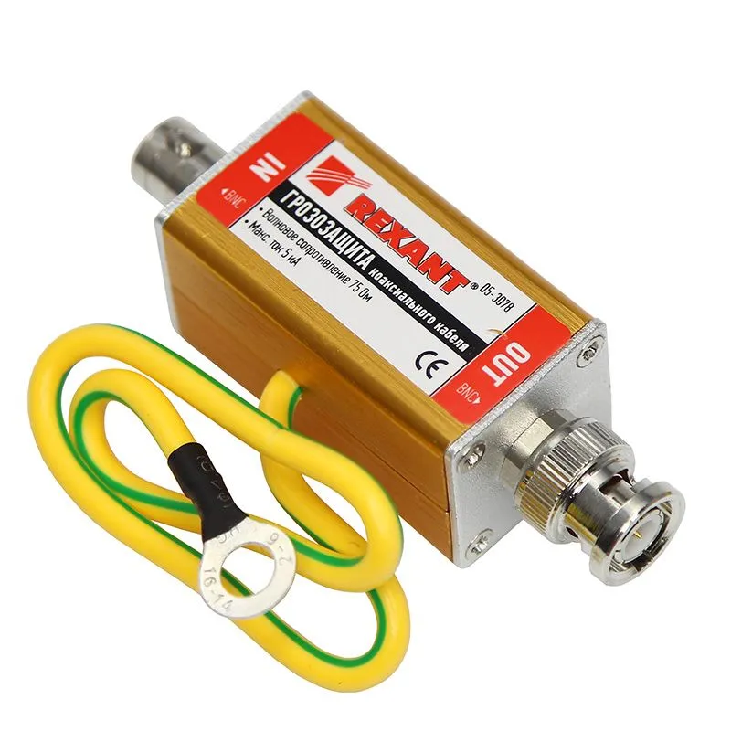 Грозозащита высокочастотного кабеля, (гнездо BNC - штекер BNC), (1шт) REXANT - Фото 4