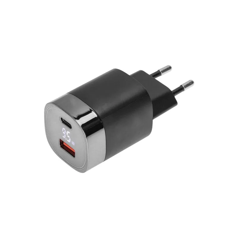 Сетевое зарядное устройство USB QC (30W) + Type C PD (33W), с дисплеем REXANT 18-2224