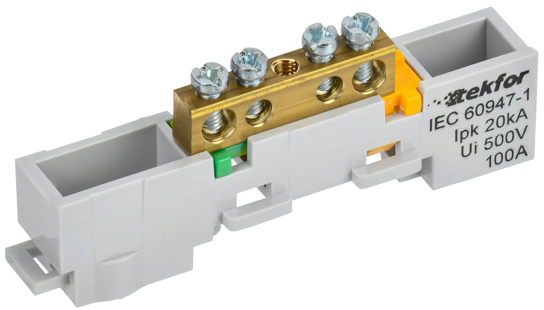 TEKFOR Шина PE "земля" неизолированная на универсальном держателе 6х9-4-Ж IEK