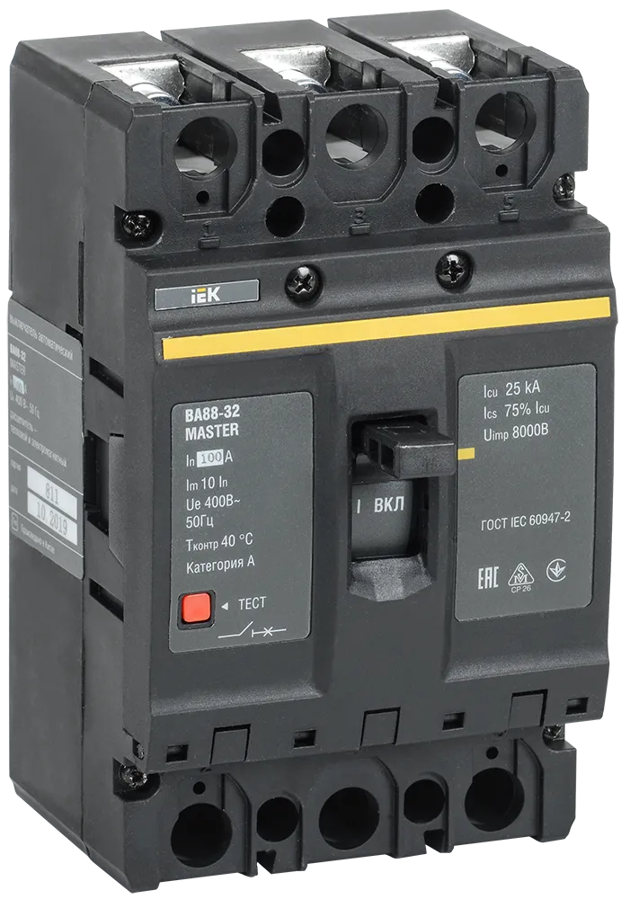 Выключатель автоматический ВА88-32 3Р 100А 25кА MASTER IEK