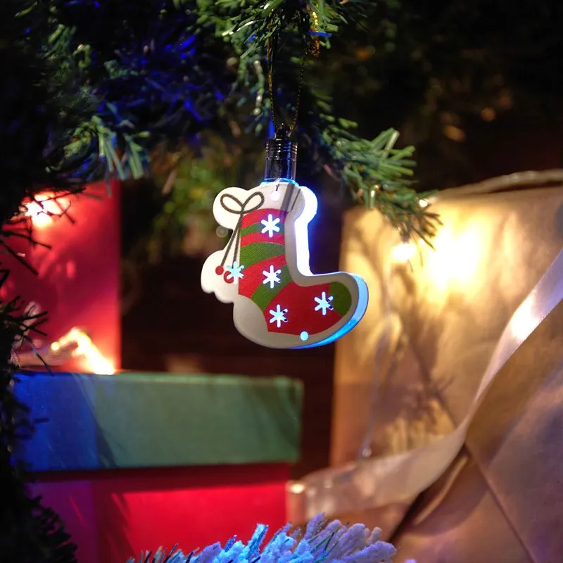 Фигурка подвесная Новогодний носок RGB 8x6 см - Фото 4