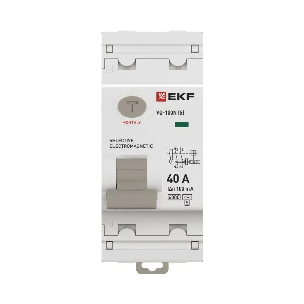ВДТ ВД-100N (S) 2P 40А 100мА AC эл-мех 6кА PROXIMA EKF - Фото 4