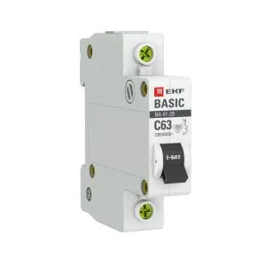 Автоматический выключатель 1P 63А (C) 4,5кА ВА 47-29 Basic mcb4729-1-63C