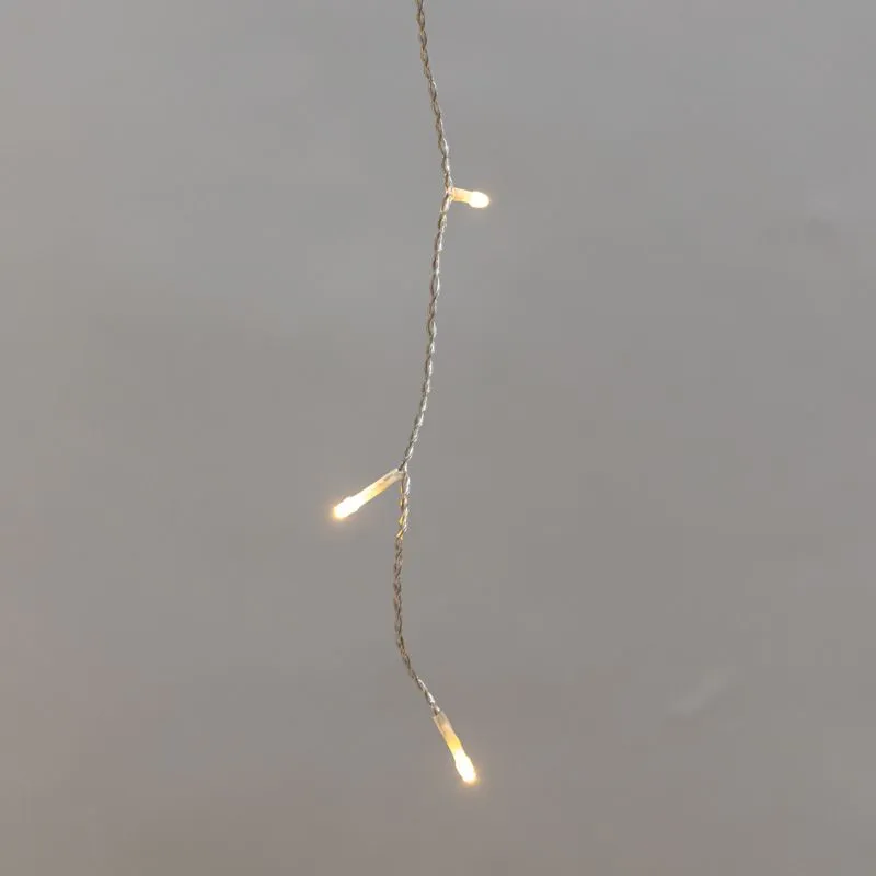 Гирлянда светодиодная Айсикл (бахрома) 10х0,6м, с эффектом мерцания, прозрачный провод, IP44, 230В, диоды ТЕПЛЫЕ БЕЛЫЕ, 238LED NEON-NIGHT - Фото 3