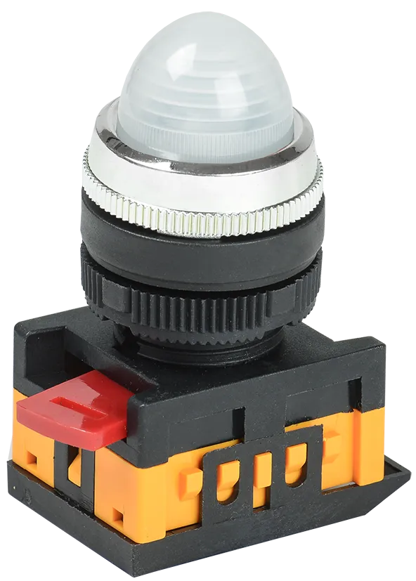 Лампа AL-22 сигнальная d=22мм белый неон/240В цилиндр IEK