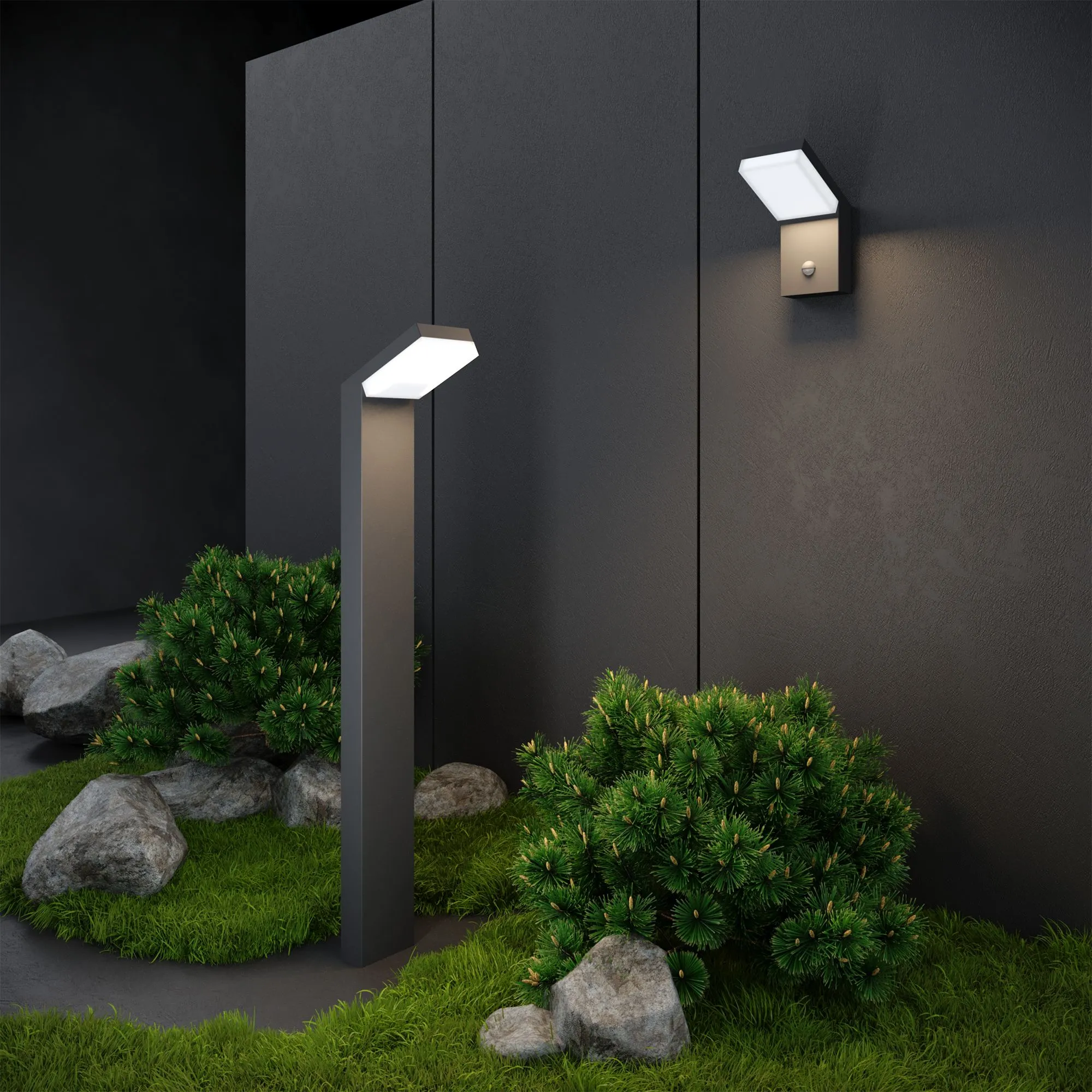 Светильник светодиодный уличный настенный Sensor IP54 (с датчиком движения) 1541 TECHNO LED серый El - Фото 2