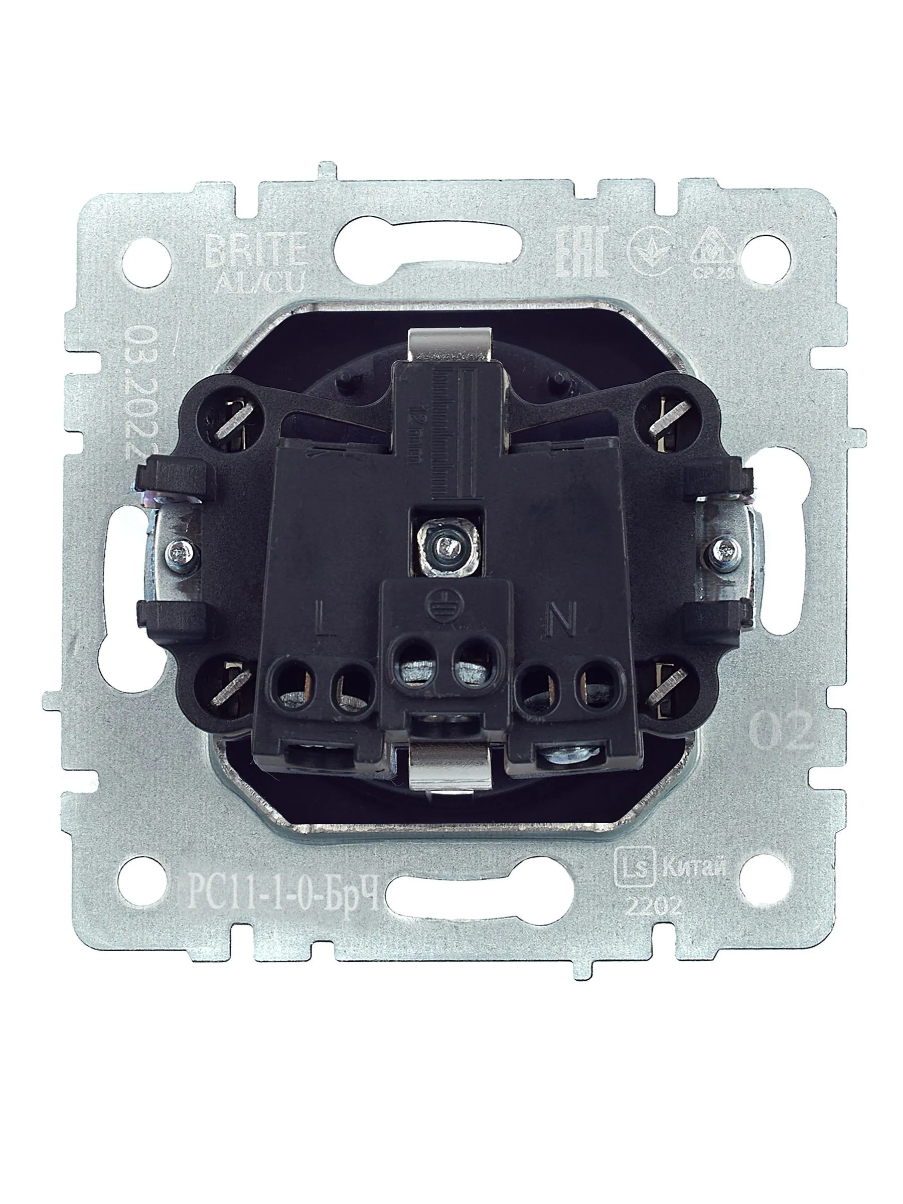 BRITE Розетка 1-местная с заземлением без защитных шторок 16А РС11-1-0-БрЧ черный IEK - Фото 5