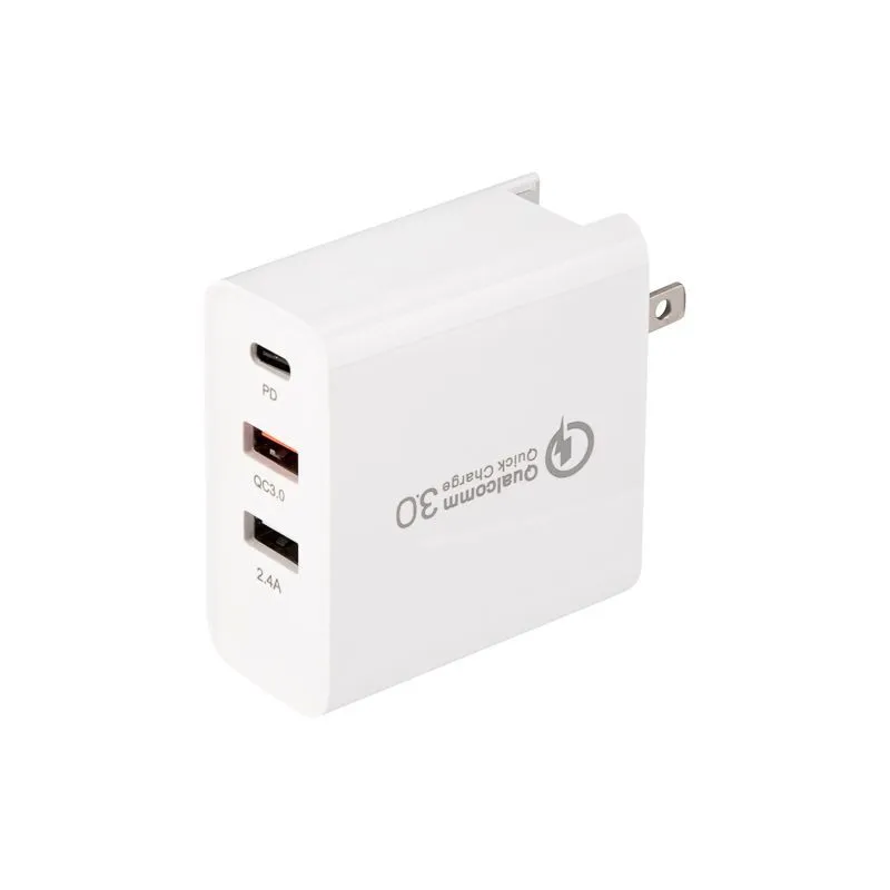 Сетевое зарядное устройство для iPhone/iPad REXANT 2xUSB+USB Type-С, переходник + адаптер, 48W белое 18-2214