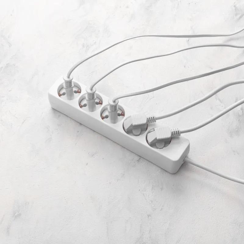 Удлинитель 5 гнезд, 5м, 3х0,75мм², с/з, белый PROconnect - Фото 4