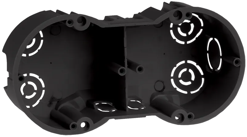 Коробка установочная КМ40007 двухместная для твердых стен безгалогенная (HF) 141х70х45мм с саморезами IEK