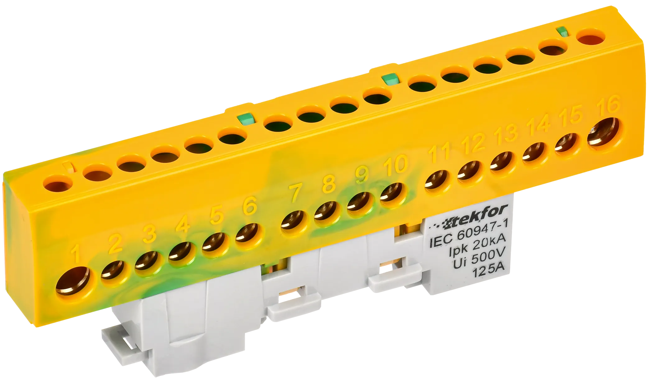 TEKFOR Шина PE "земля" изолированная на универсальном держателе 8х12-16-ЖЗ IEK