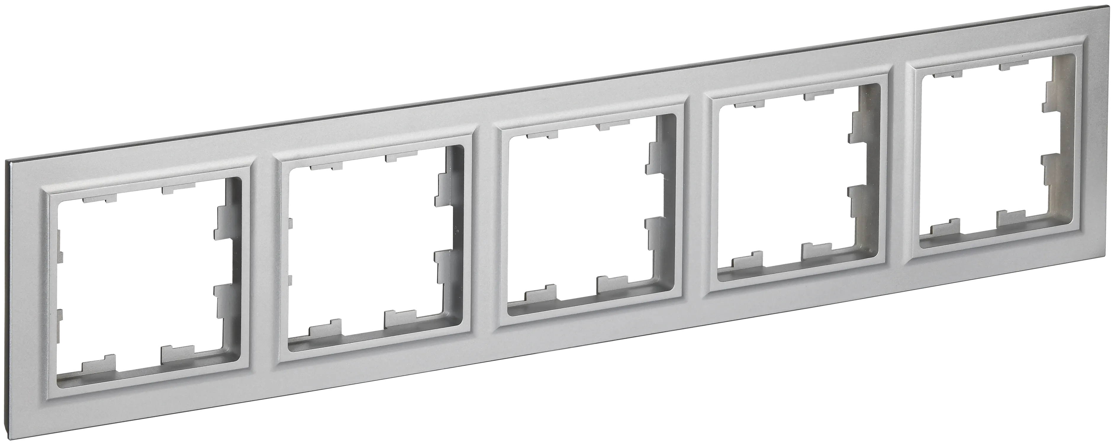 BRITE Рамка 5-местная РУ-5-БрА алюминий IEK