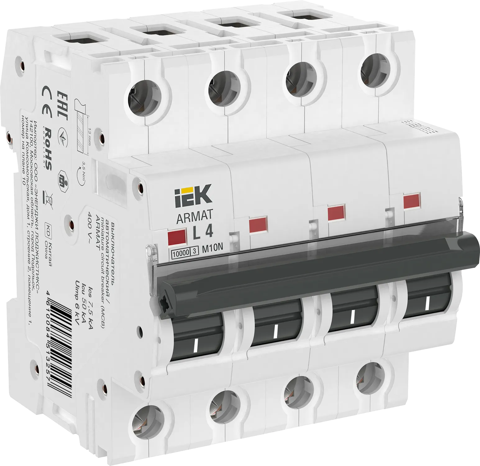 ARMAT Автоматический выключатель M10N 4P L 4А IEK