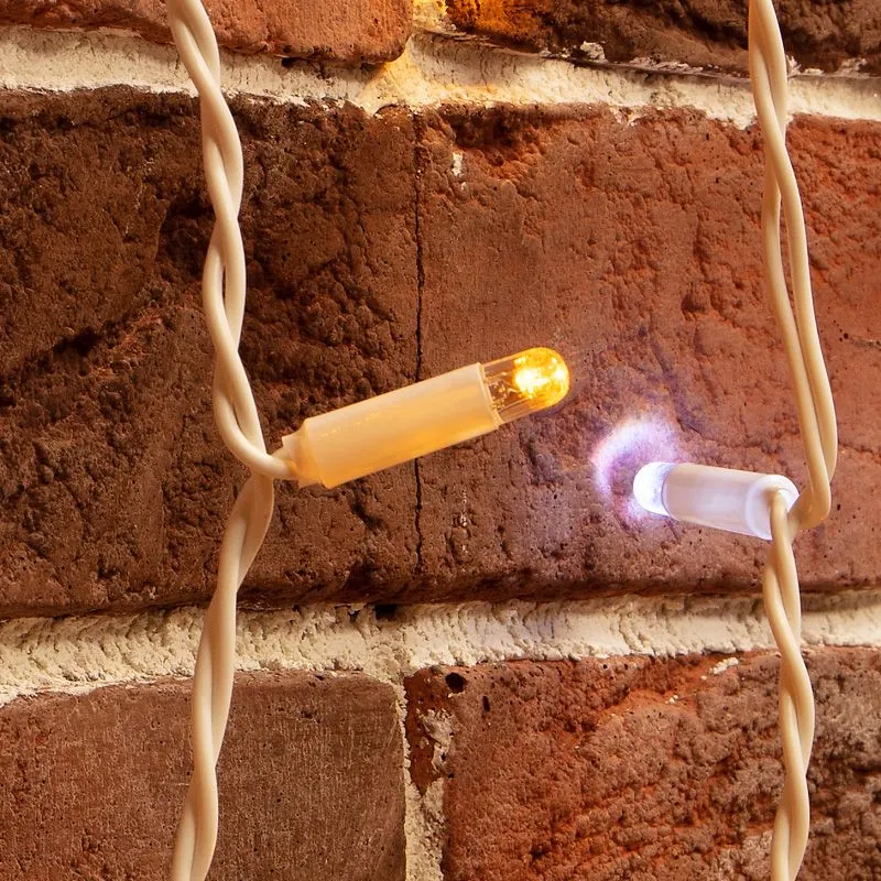 Гирлянда Светодиодный Дождь 2х3м, эффект мерцания, белый провод, 230 В, диоды ЖЁЛТЫЕ (шнур питания в - Фото 3