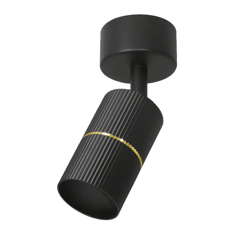 Накладной светильник WOLTA WSL-GU10/18BG-2 NIMB под лампу GU10 Чёрный/золото D55x100