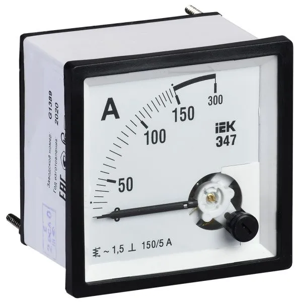 Амперметр аналоговый Э47 150/5А класс точности 1,5 72х72мм IEK IPA10-6-0150-E