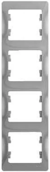 Рамка 4-м Glossa вертикал. алюм. SE GSL000308