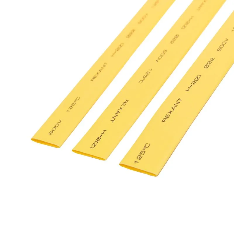 Трубка термоусаживаемая ТУТ нг 22,0/11,0мм, желтая, упаковка 10 шт. по 1м REXANT - Фото 3