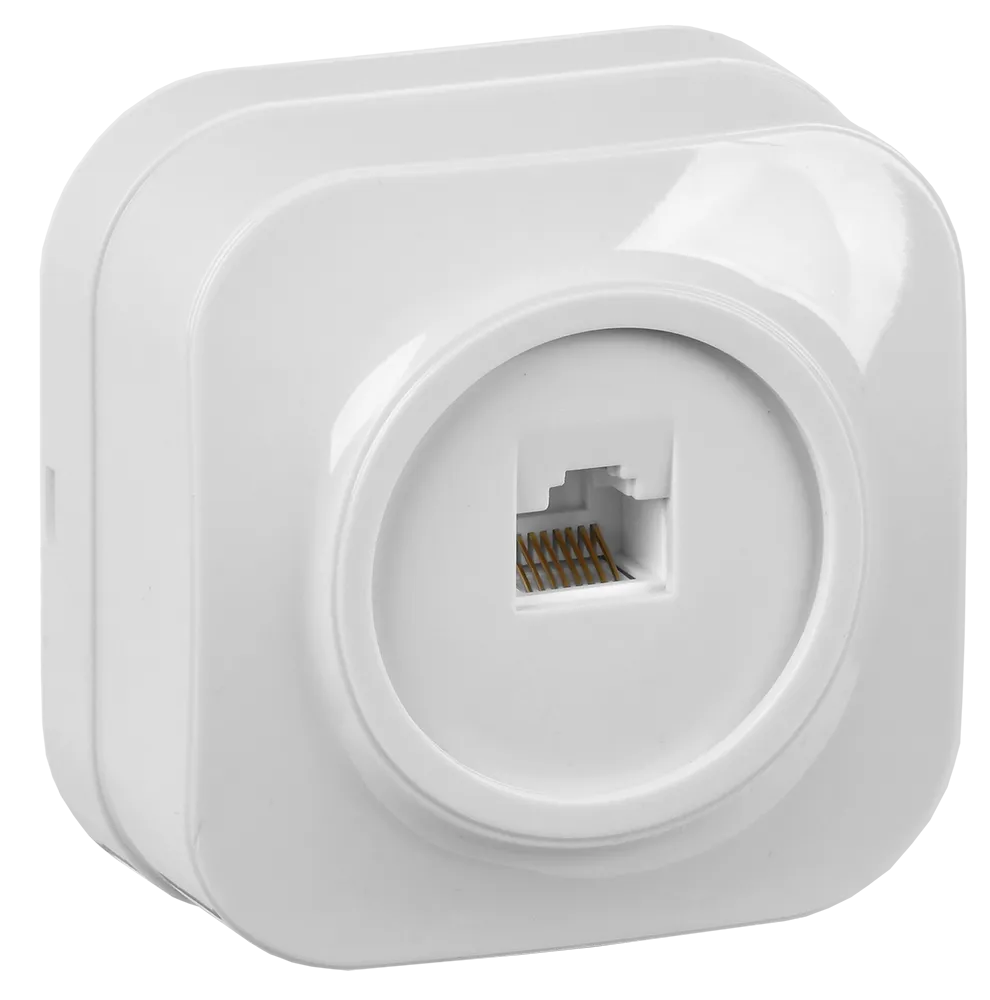 GLORY Розетка для открытой установки компьютерная RJ45 кат.5E РК10-ХБ белый IEK EKH10-K01