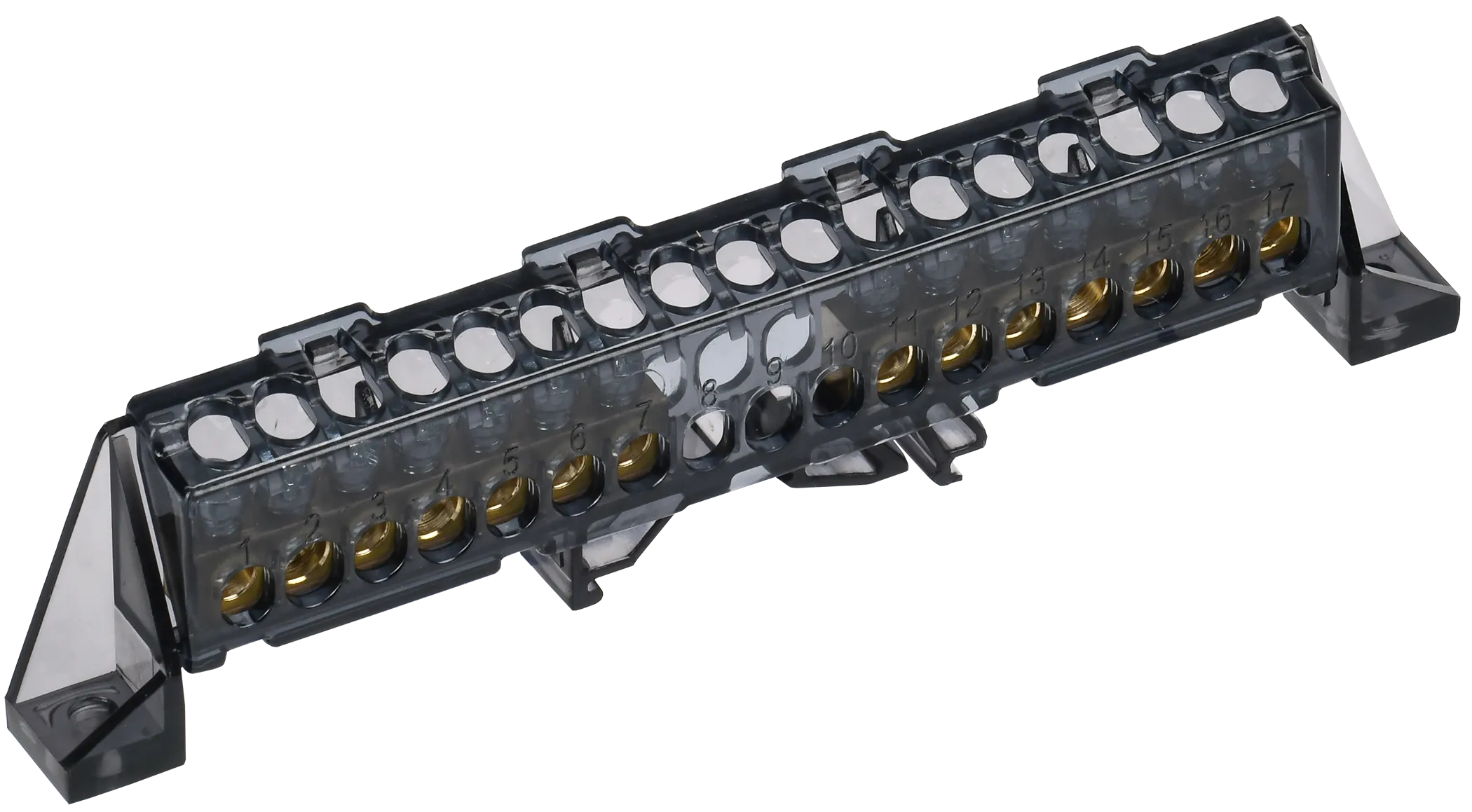 TEKFOR Шина N "ноль" в комбинированном DIN-изоляторе "Стойка" 6х9-(7+7)-Ч IEK