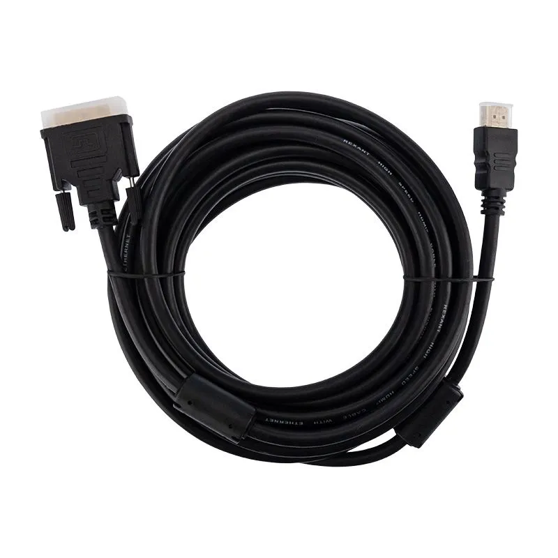 Шнур HDMI - DVI-D, 7м, Gold, с фильтрами REXANT - Фото 3