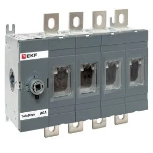 Рубильник 200A 4P без рукоятки управления TwinBlock EKF tb-s-200-4p