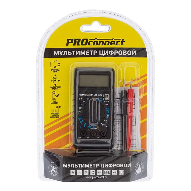 Портативный мультиметр М-182 (DT-182) PROconnect - Фото 5