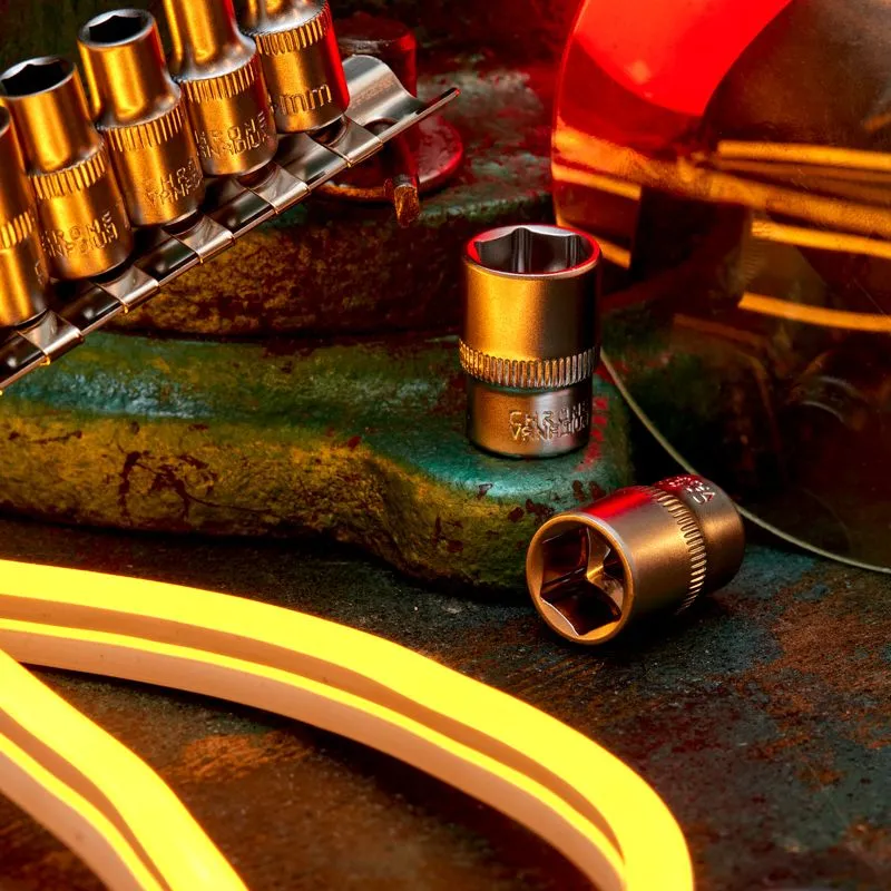 Набор торцевых головок 1/4, шестигранные, CrV, 10 шт., 4-13мм REXANT - Фото 2