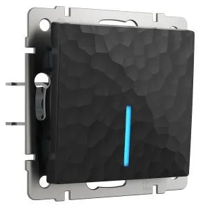 Выключатель одноклавишный с подсветкой (hammer черный) Werkel W1210108