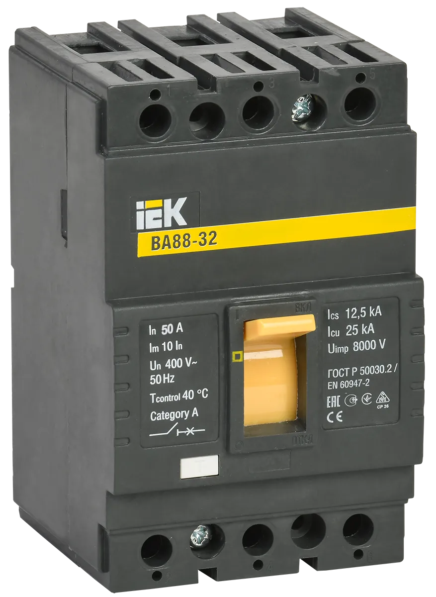 Выключатель автоматический ВА88-32 3Р 50А 25кА IEK SVA10-3-0050