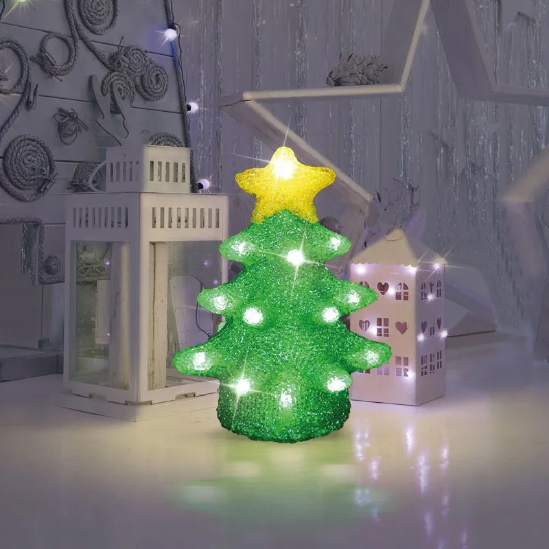 Акриловая светодиодная фигура Елочка 15х15х22 см, 20 светодиодов, батарейки 2хAA (не входят в комплект) NEON-NIGHT - Фото 2