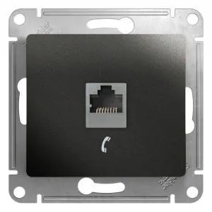 Розетка телефонная 1-м Glossa RJ11 механизм антрацит SE GSL000781T 400326