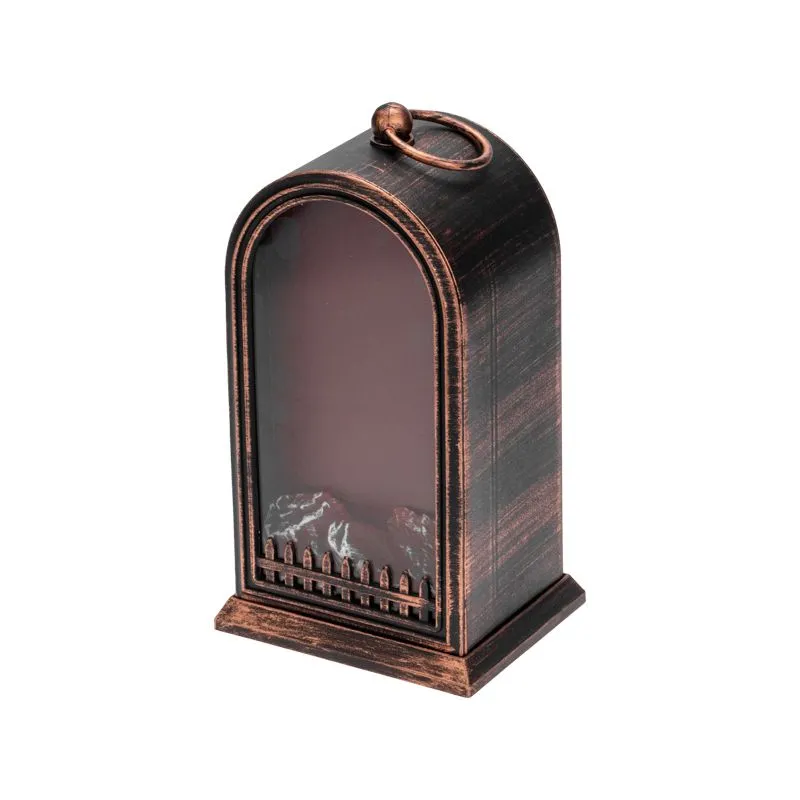 Светодиодный камин Фьюжн с эффектом живого огня 14,7x11,7x25 см, батарейки 2хС (не в комплекте) USB, бронзовый