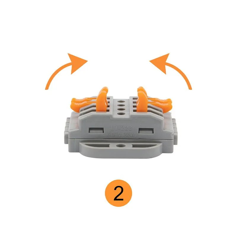 Клемма СМК 222-424P проходная 4 полюса, с монтажной площадкой (0,08-4 мм²), серая (25 шт./уп.) REXANT - Фото 5