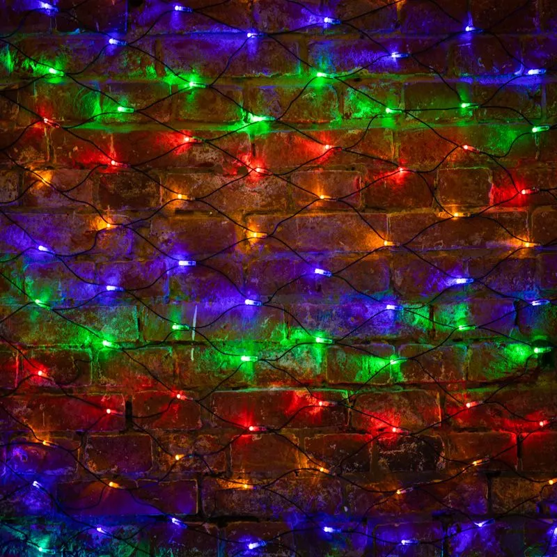 Гирлянда светодиодная Сеть 2х1,5м 288 LED МУЛЬТИ черный ПВХ IP65 постоянное свечение 230В контроллер в комплекте NEON-NIGHT