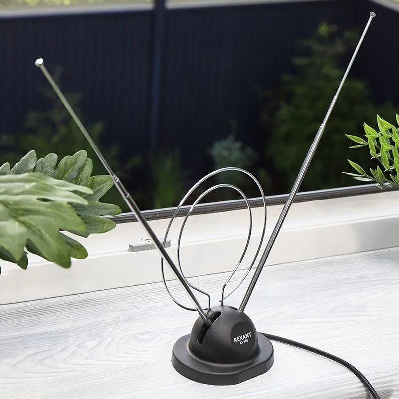 Антенна комнатная телескопическая на подставке «Усы+кольцо», RX-100 REXANT - Фото 4