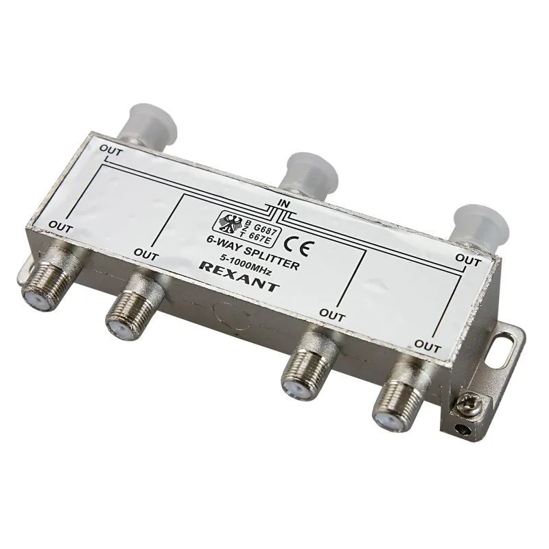 Делитель ТВх6 под F-разъем, 5-1000МГц REXANT 05-6004