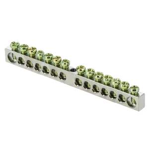 Шина PEN "ноль-земля" (6x9мм) 14 отв. цинк крепеж по центру EKF sn1-63-14