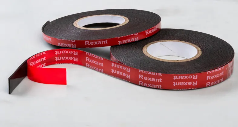 Лента клейкая двухсторонняя черная, на VHB акриловой основе, 6 мм х 5 м REXANT