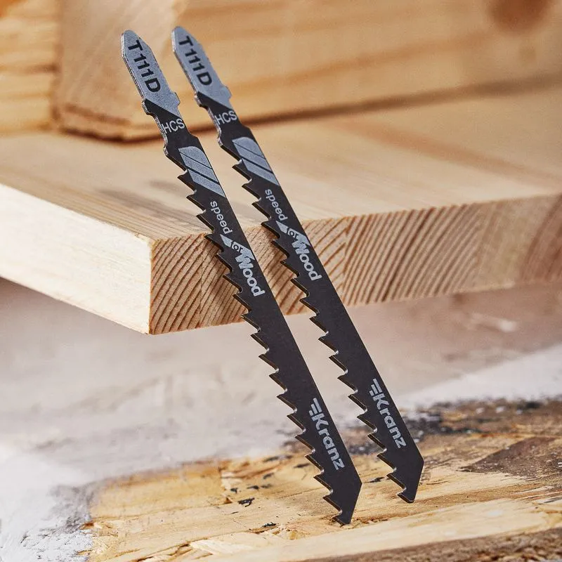 Пилка для электролобзика по дереву T111D 100 мм 6 зубьев на дюйм 6-60 мм (2 шт./уп.) Kranz - Фото 2