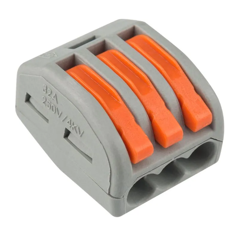 Универсальная клемма СМК 222-413, 3-проводная серая 0,08-2,5/4 мм² (20 шт./уп.) REXANT