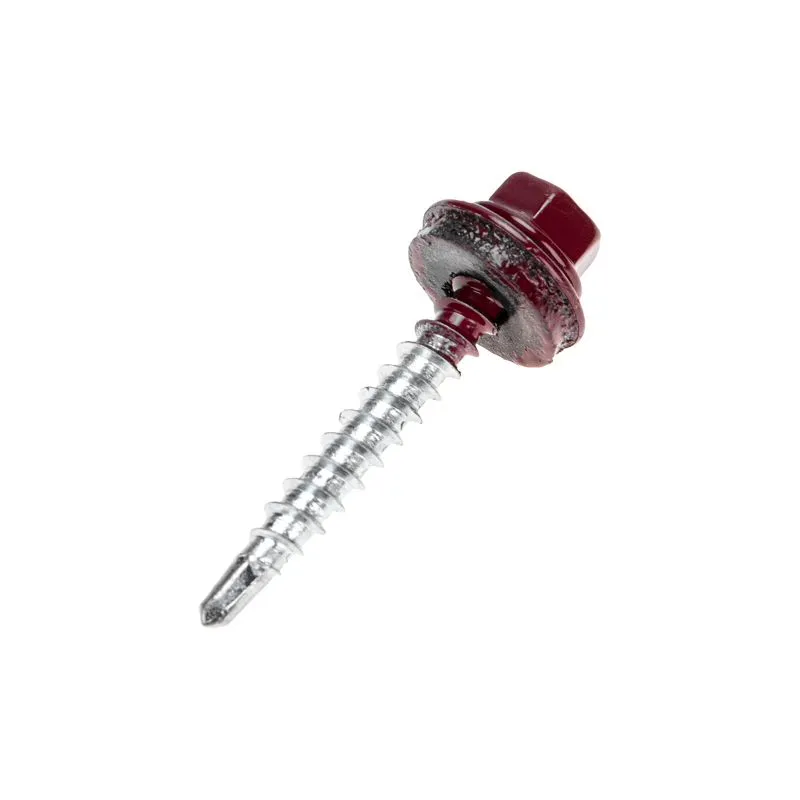 Саморез кровельный 4,8х35мм, окрашенный RAL 3005, короб (250 шт/уп) KRANZ