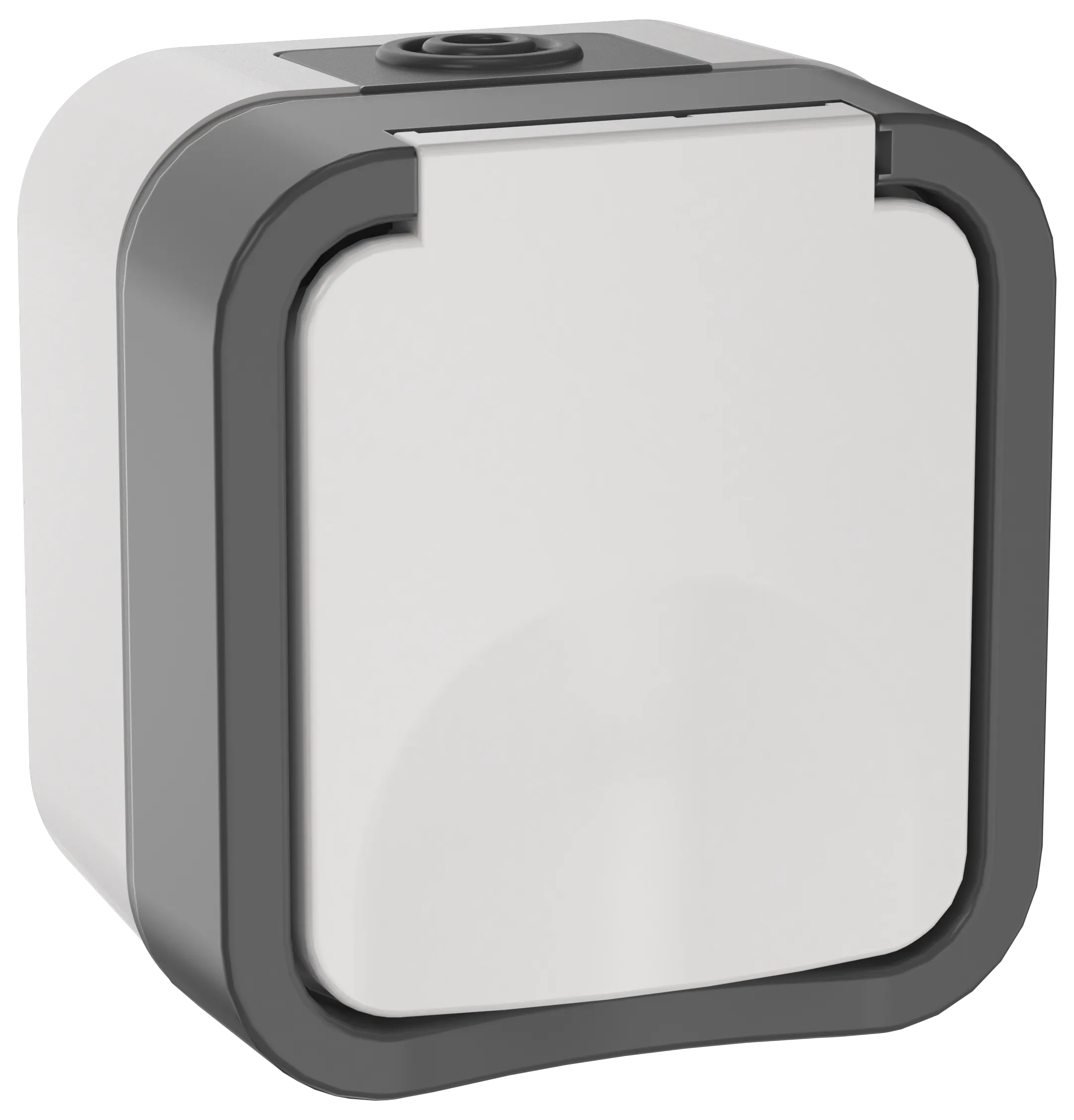 TORS Розетка 1-местная заземляющим контактом и крышкой 16А IP55 TS220 серо-белый IEK