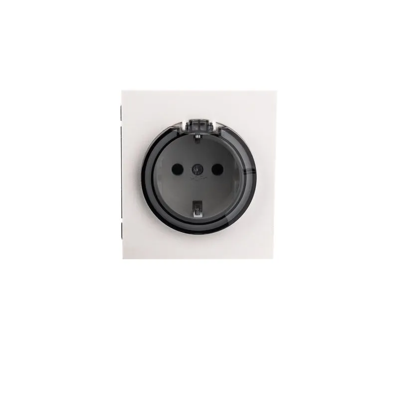 Розетка STRONG 1-ая с/з с/у, со шторками и крышкой 16А жемчуг KRANZ KR-78-0702-4