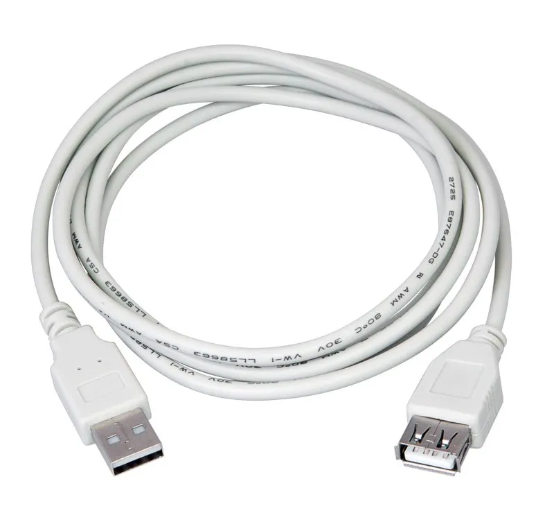 Кабель шт. USB-A – гн. USB-A, 2,4А, 5м, ПВХ, серый REXANT - Фото 2