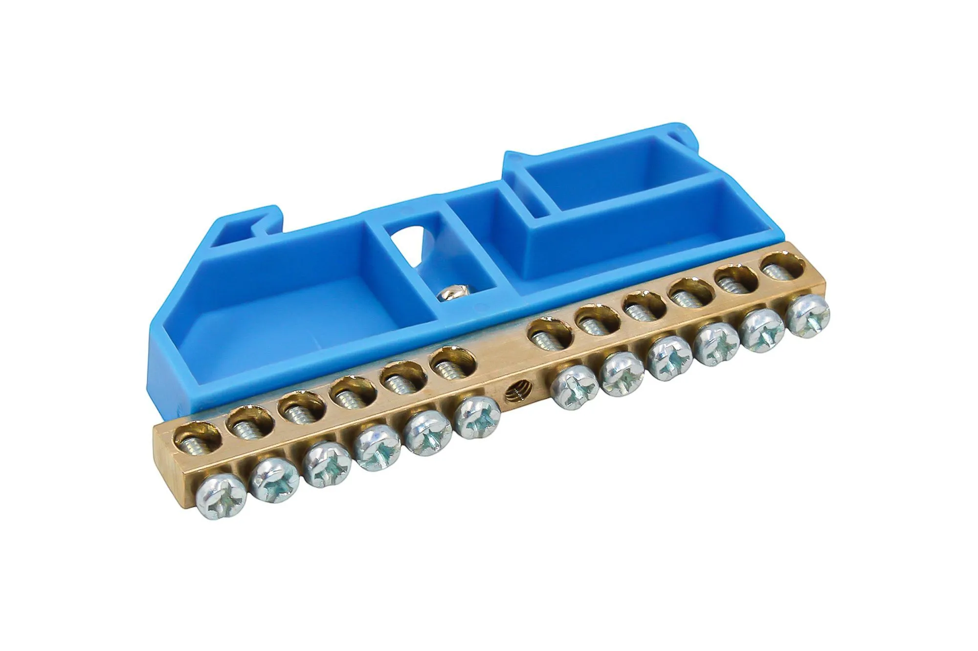 Шина N "ноль" на DIN-изоляторе СИНИЙ 6х9-12 - Фото 3