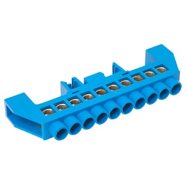 Шина "0" N (8x12мм) 10 отв. латунь синий нейл. корп. комбинир. розн. стикер EKF - Фото 5