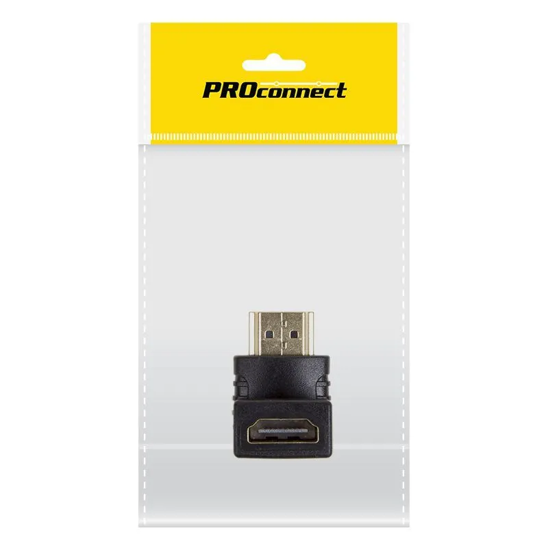Переходник HDMI (гнездо HDMI - штекер HDMI), угловой, (1шт) (пакет) PROconnect 17-6805-7